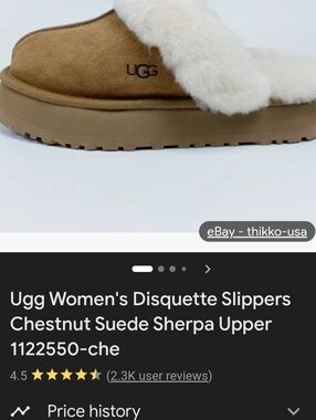 UGG Chestnut Suede Slip-On Slippers with Cream Sherpa